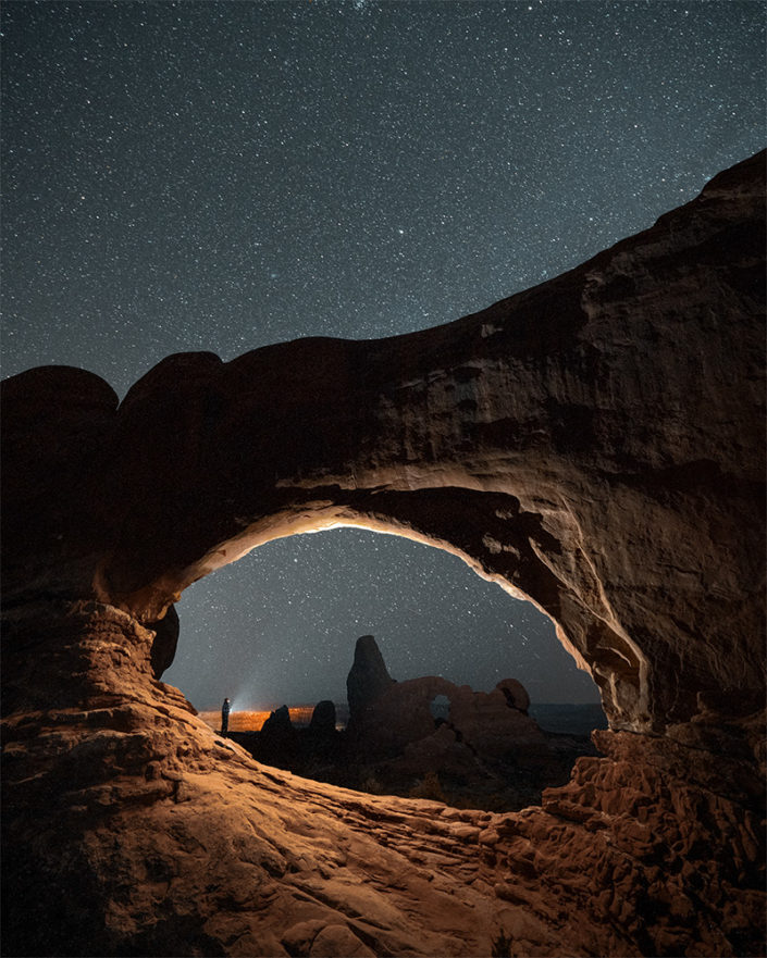 Windows Section Arches Night Sky