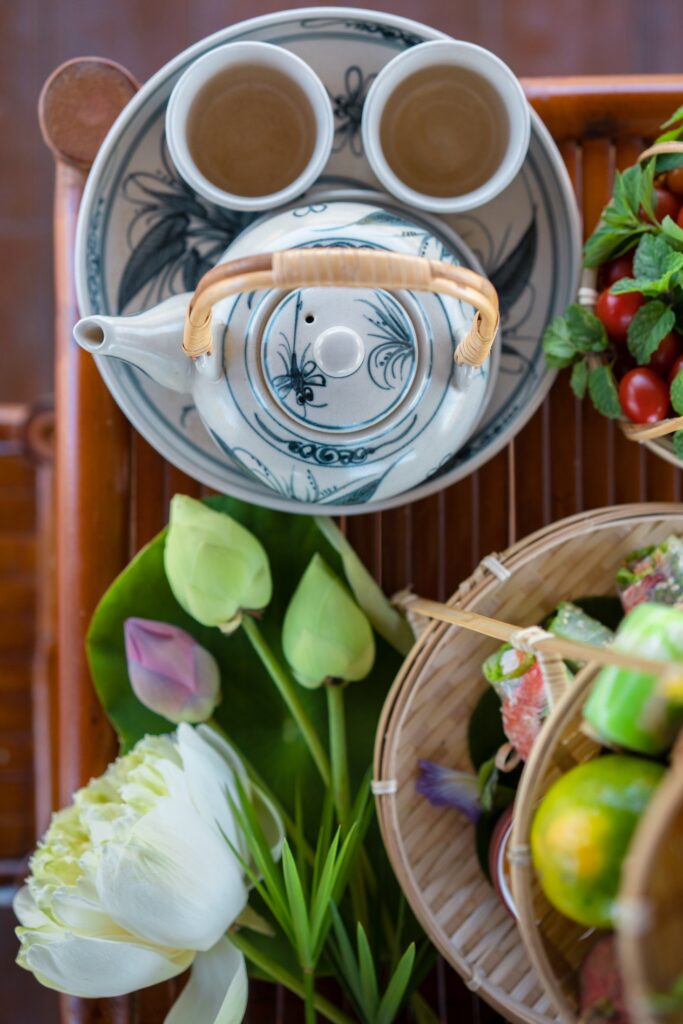 Restaurant table prepared for guests at Nam Hoi