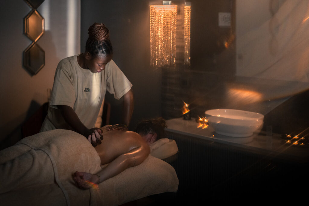Massage treatment inside The Mora Zanzibar spa