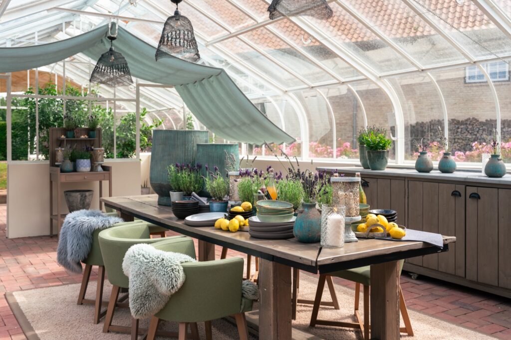 Greenhouse restaurant interior at WEISSENHAUS resort