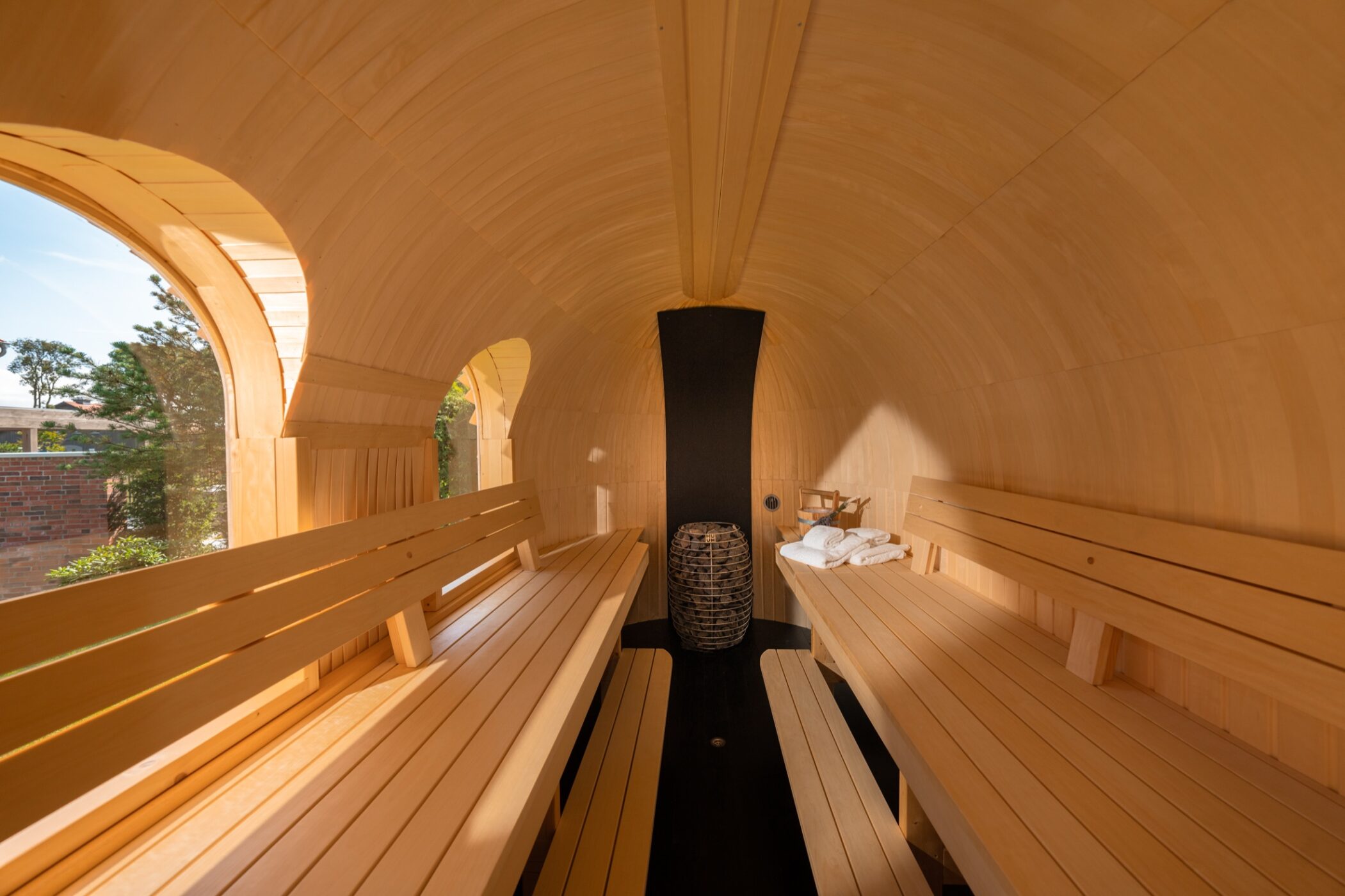 Calm guest room interior at WEISSENHAUS