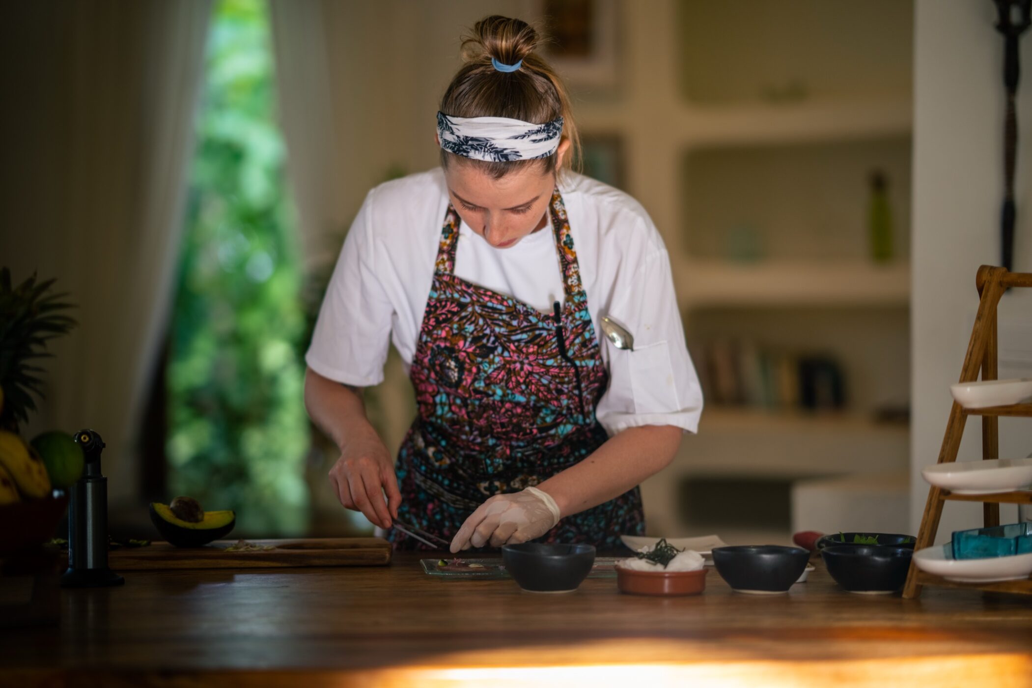 Chef preparing a dish at Xanadu Villas Zanzibar